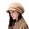 New retro temperament warm cap versatile plain hat autumn and winter fashion women's hat spot