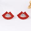 Creative, Individualistic, Trendy, Niche Design Sense, Diamond-encrusted Features, Lips, Ear Studs, Exaggerated and Versatile Women's Accessories