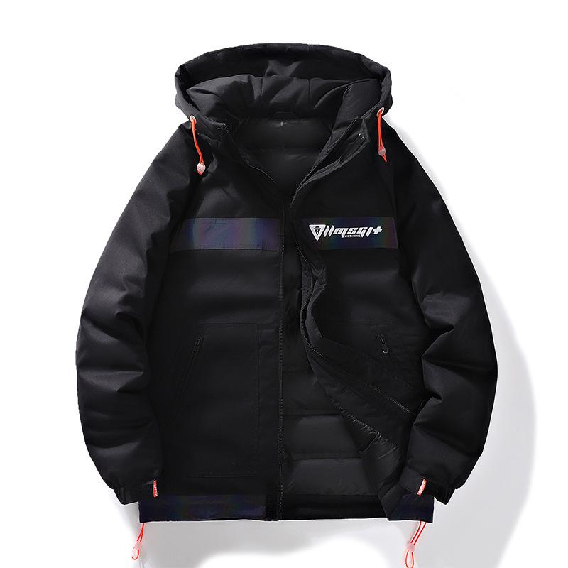 

Мужская утепленная куртка, зимняя, простая, с капюшоном, хлопковая куртка, модная студенческая куртка, повседневная, модная брендовая свободная мужская одежда 4XL