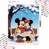 Disney Diamond Art Painting Kit 5D Diamond Mickey Minnie Snow Scene Painting Dot Art Diamond Home Wall Decor