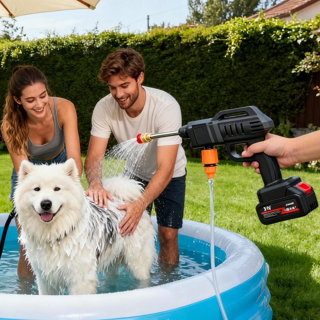 Portable Pressure Washer Cordless Vehicle Power Cleaner Rechargeable Handheld Pressure Washer With 16.4 Ft Hose For Car Home