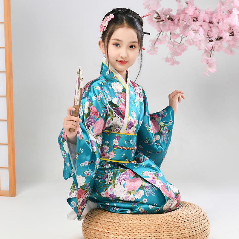 Dívčí tradiční japonský potisk kimono pyžamový set