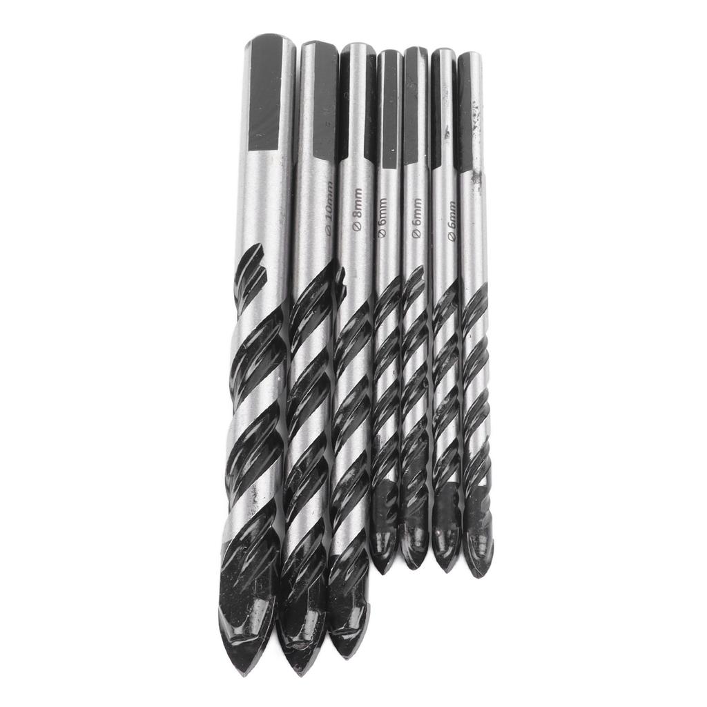 7PCS Twist Drill Bit Set Multifunctional Black Carbide Triangular Twist Drill Bit