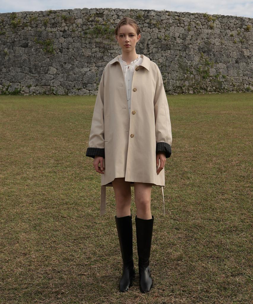 DEHEVE Point Half Trench Coat [Beige]