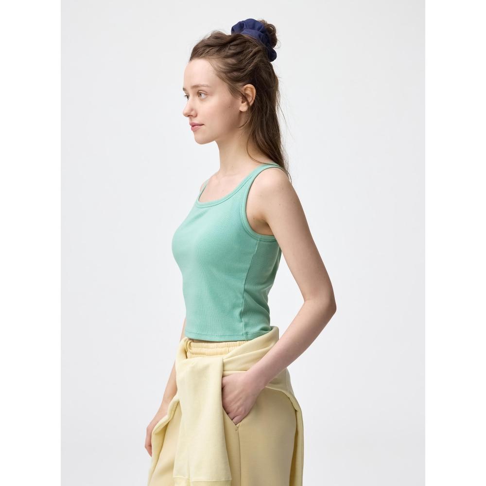 Gu By Uniqlo Bra Feel Cropped Square Neck Tank Top