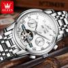 OLEVS 6607 Luxus Automatikuhr für Herren Skelett-Design Herrenarmbanduhr Wasserdicht Original Mechanisches Uhrwerk Uhr