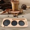 1PC 51-58 Mm Compact Espresso Tamping Mat - Wooden Coffee Tamping Station Coffee Wood Base Storage Box Coffeeware Accessories