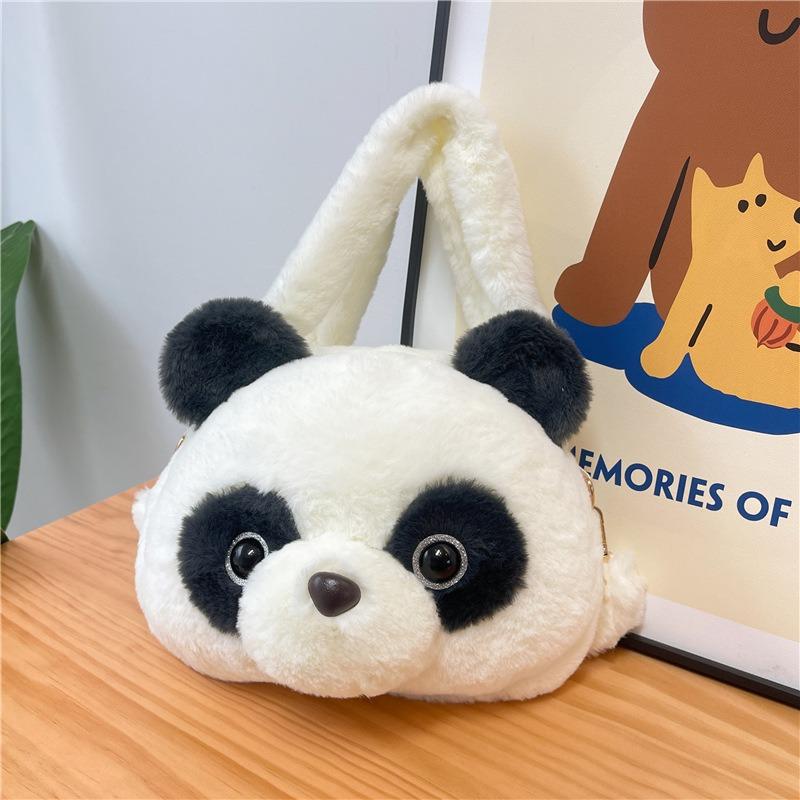 New Autumn and Winter Plush Doll Handbag Doll Shoulder Messenger Bag Girl Children Giant Panda Cartoon Bag