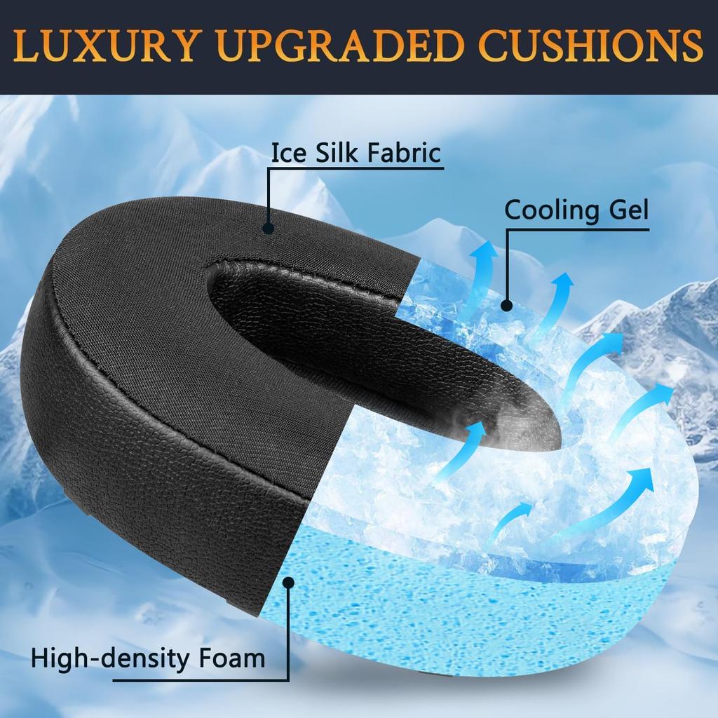 SOULWIT Cooling Gel Pads Ear Pads for Anker Soundcore Space Q45 Headset Replacement Ear Cushions Comfortable Foam Replacement Ear Cups Cool Ear Pads