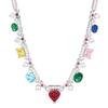 New Jewelry Necklace Light Luxury Inlaid With Geometric Colored Zircon Collarbone Chain Dopamine High-end Niche Women