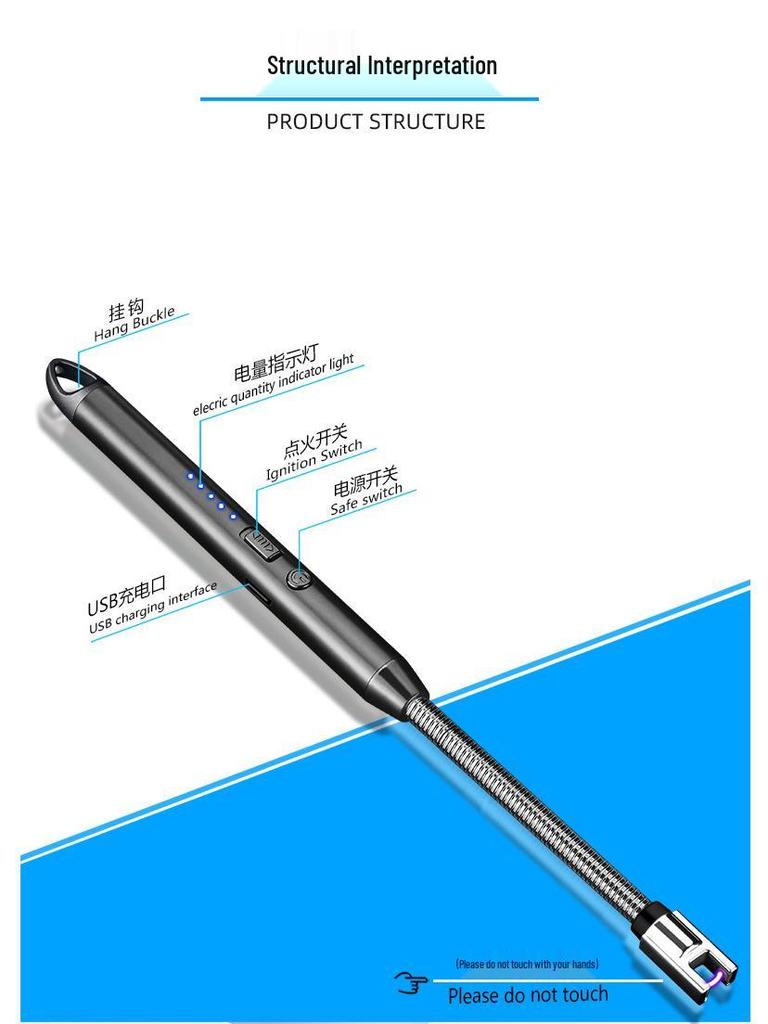 Extra-Long USB Pulse Arc Lighter for Kitchen and Gas Stoves