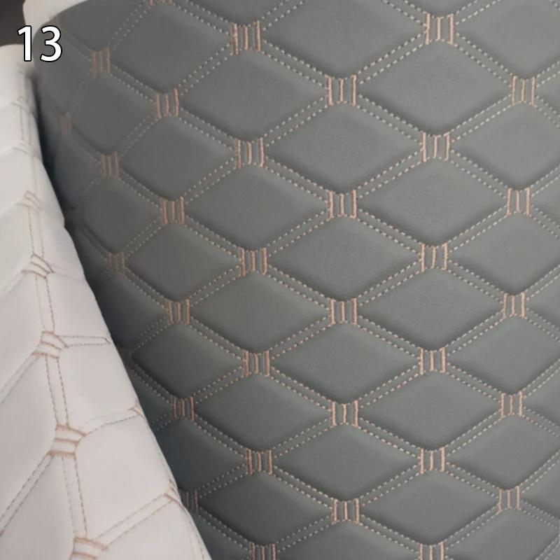 Thick Quilted Faux Leather Fabric Embroidery Upholstery Fabric Car Roof Bedside Leather Door Sponge Trim Decoration