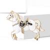 4-Color Alloy Running Horse Brooch Pins Fashion Exquisite Zodiac Horse Badge Women Kid'S Clothes Backpack Brooches New Year Gift