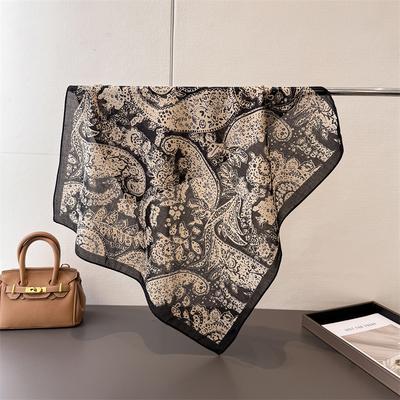 Light Luxury Cashew Nut Pure Cotton Small Square Scarf High-end Printed Silk Scarf Headscarf Shawl Scarf Women's Professional Scarf Scarf Scarf