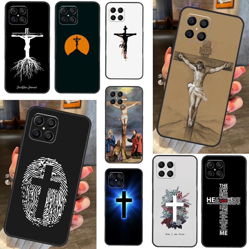 Jesus Christ Cross For Huawei Honor X9a X7 X8 X9 50 70 P20 P40 P30 Lite Mate 50 Pro Nova 5T P Smart 2021 Case