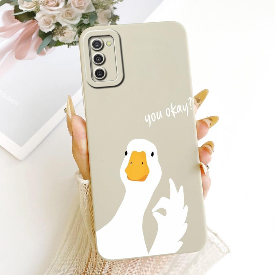 For Samsung Galaxy A03s Cute Cat Flower Cartoon Phone Case For Samsung A03S SM-A037G Shockproof Soft Silicone Covers Bumpers