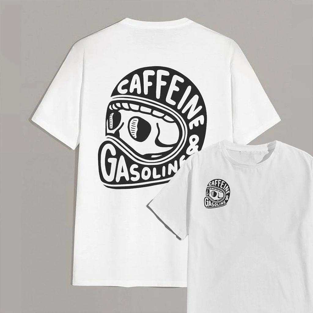 

Caffeine & Gasoline Graphic Cotton T-shirt Unisex Men Women Summer Luxury Brand Tops Short Sleeve Classic Fashion Tee Essentials S