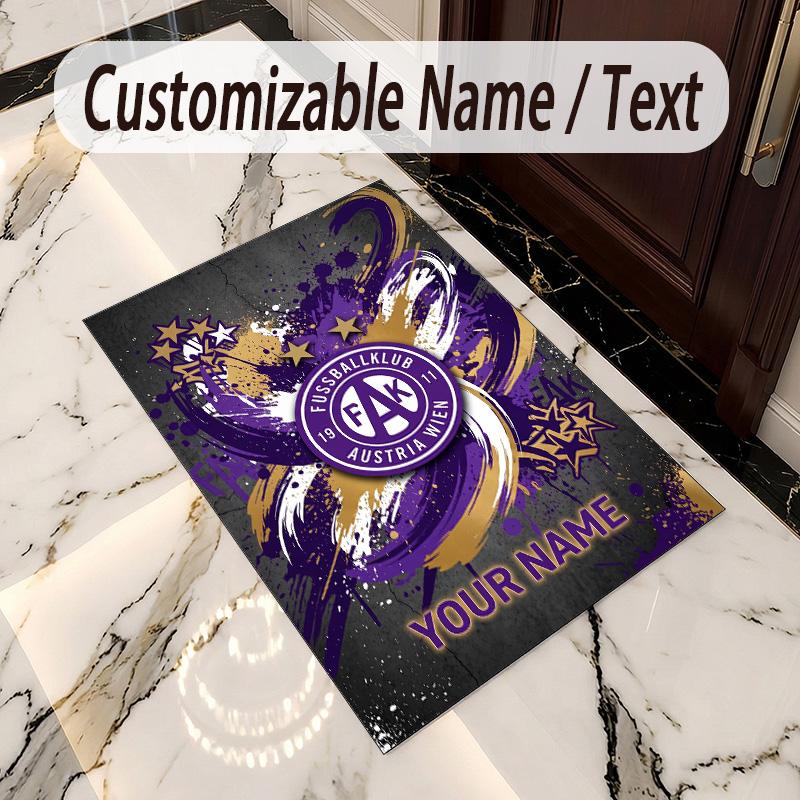 Crystal Velvet Rug Austria Wien FC Print Custom Name Text Floor Mat Home Decor