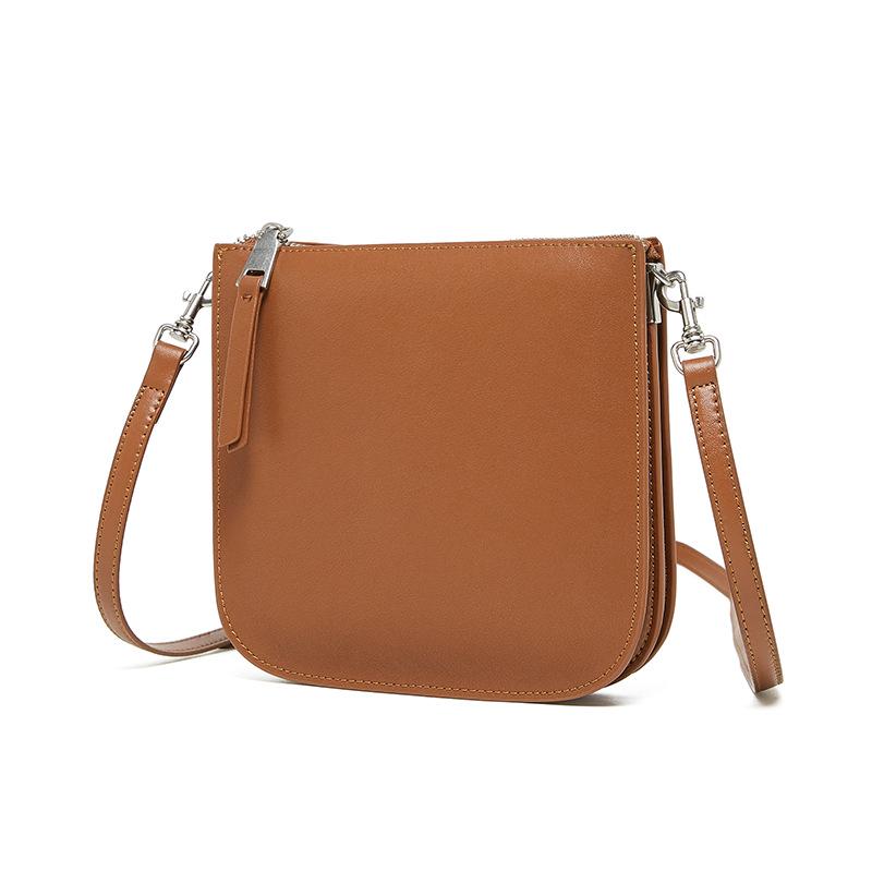 Women's Genuine Leather Bucket Bag - Spring/Summer Single Shoulder & Crossbody
