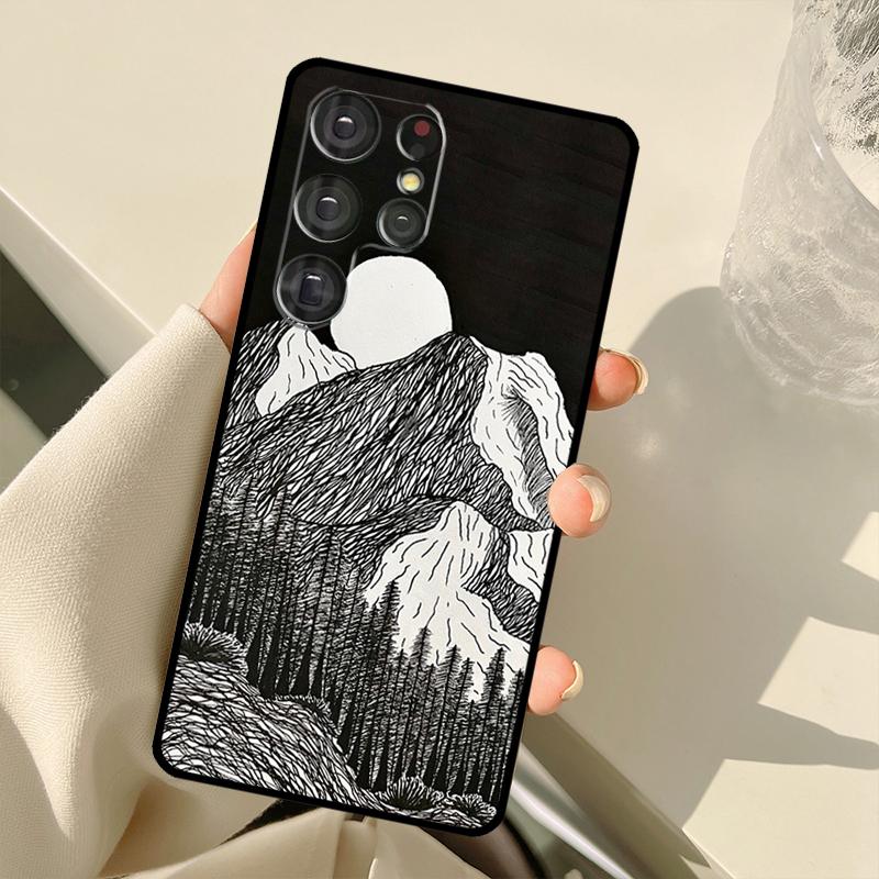 Nature Mountain Peaks For Samsung Galaxy S23 S22 Ultra S21 S20 FE S8 S9 S10 Note 10 Plus Note 20 Ultra Phone Case