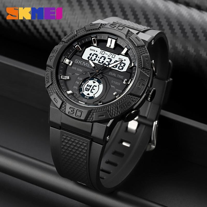 New fashionable dual-display sports watch, male student outdoor sports waterproof multi-function watch