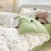 Class A Maternal And Infant Grade Small Fresh 100 Washed Cotton Four-Piece Set Student Dormitory 3Pcs Set Polished Cotton Full Quilt Cover Hat