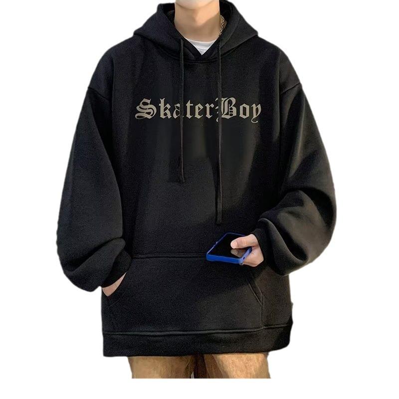 Men's Autumn Retro Hoodie - Trendy High Street, Loose-Fit, Plus Size Pullover.