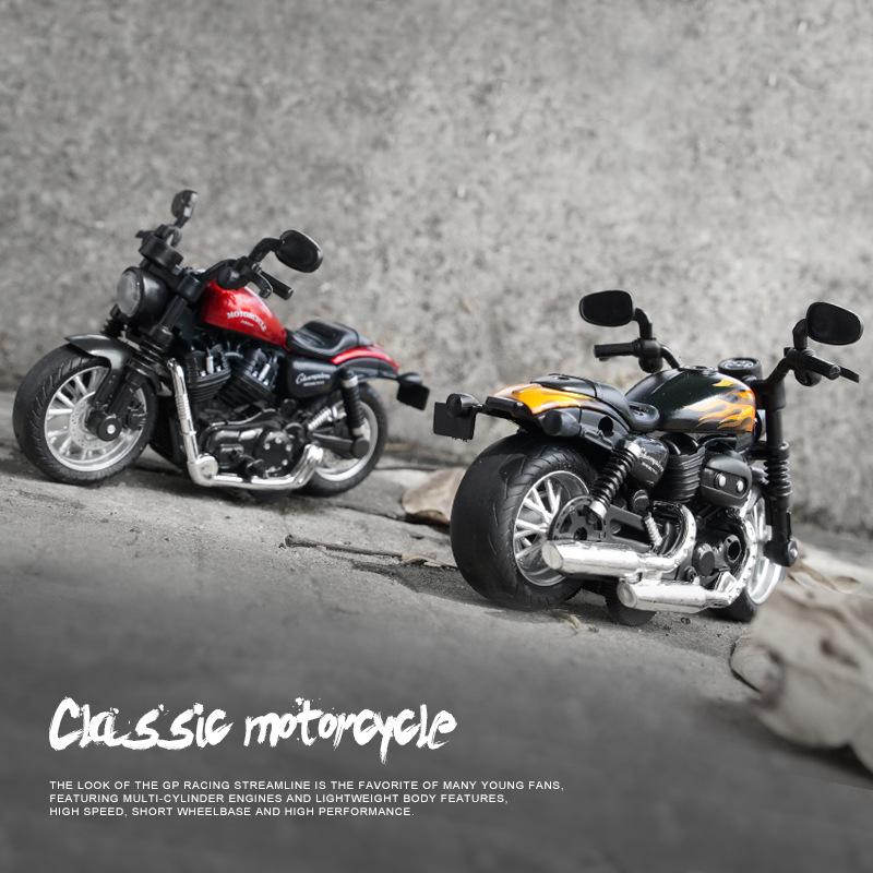 Non-Toxic 1/14 Motorcycle Toys Simulation Alloy Car Model With Sound And Light Pull Back Toy Car Toys Hobbies Modeling Die Cast Vehicles