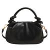 New simple pleated handbag women's fashion solid color shoulder small square bag popular versatile commuter messenger bag