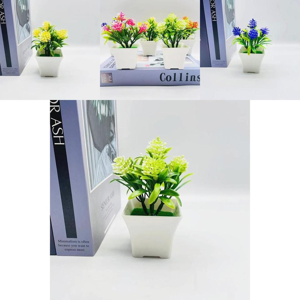 Plastic Green Plant Ornament With Daisy And Palm For Bedroom And Living Room Decor