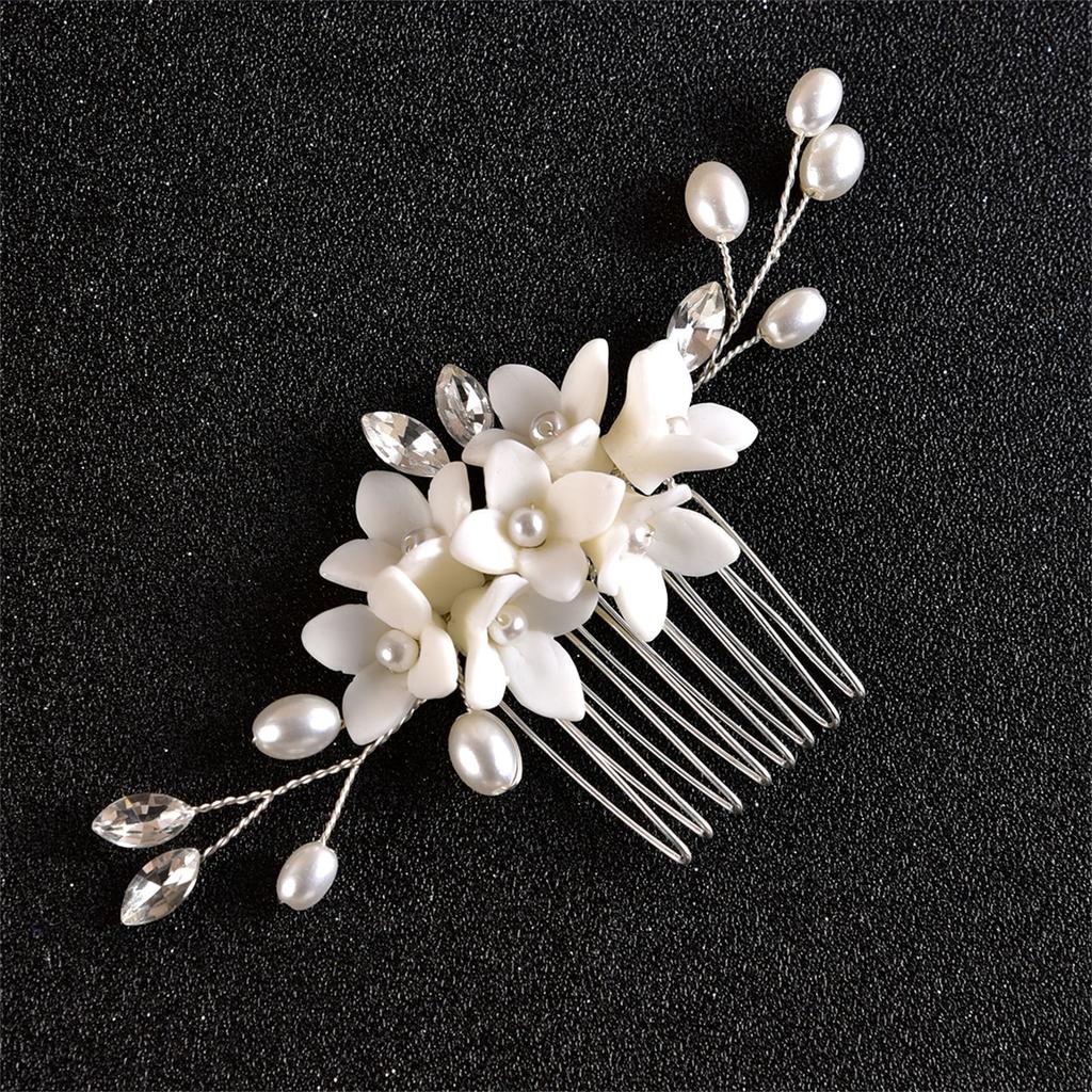 Elegant Women's Hairpin Gold Silver Leaf Pearl Hair Comb Korean Style Jewelry Wedding Hair Accessories For Girls New Year Gifts