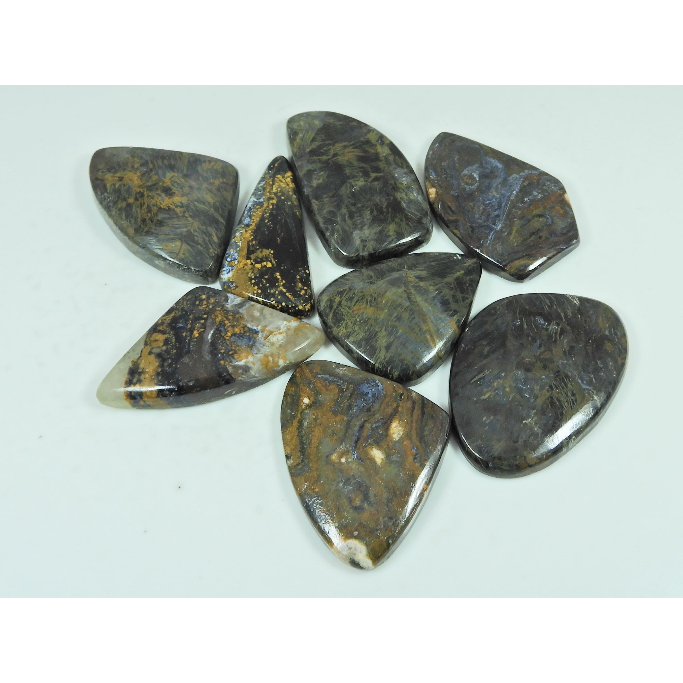 340Cts. Natural Pietersite Fancy Shape Cabochon Loose Gemstone 08Pcs Lot C-2890