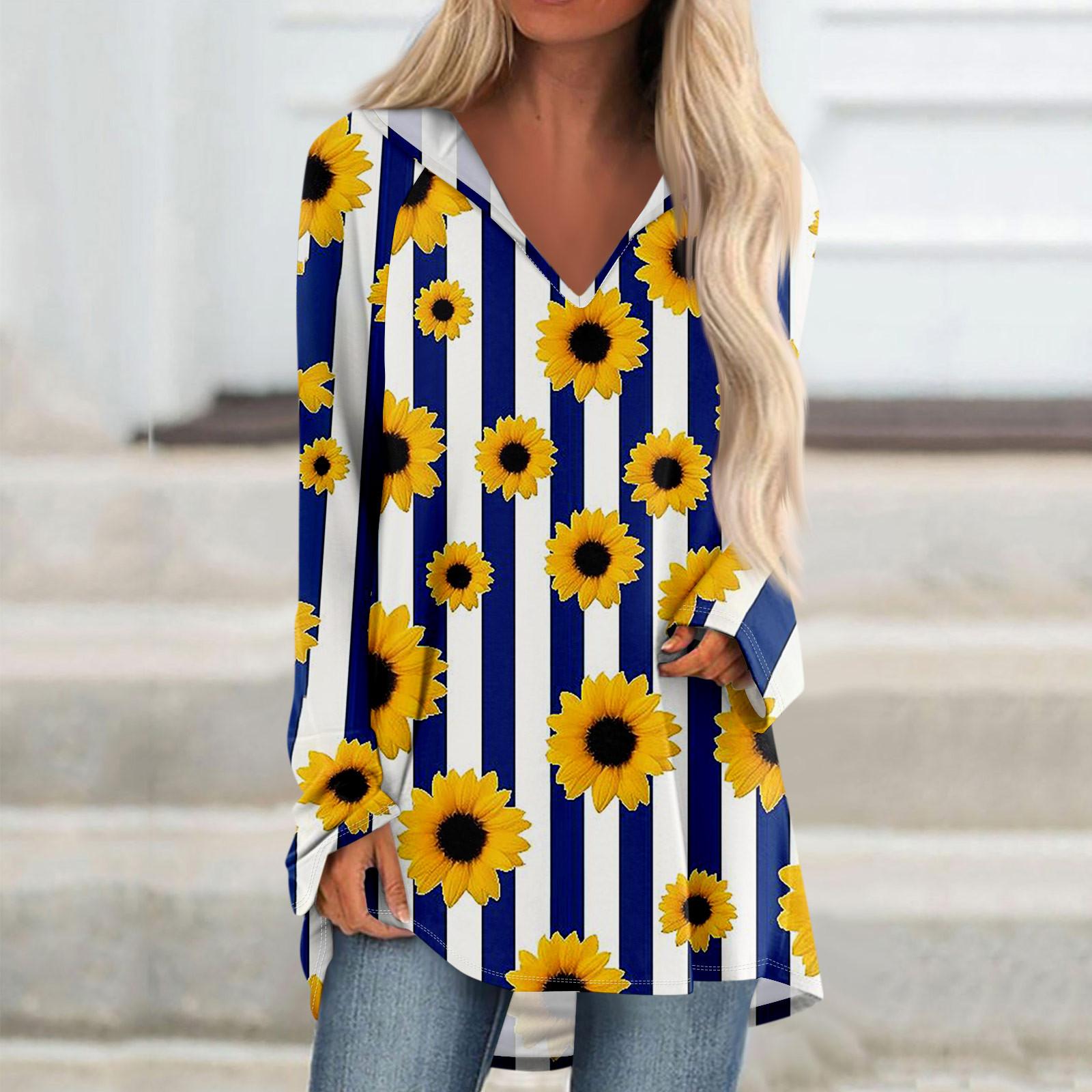 Женские свободные топы с V-образным вырезом и капюшоном с длинными рукавами — фото 13