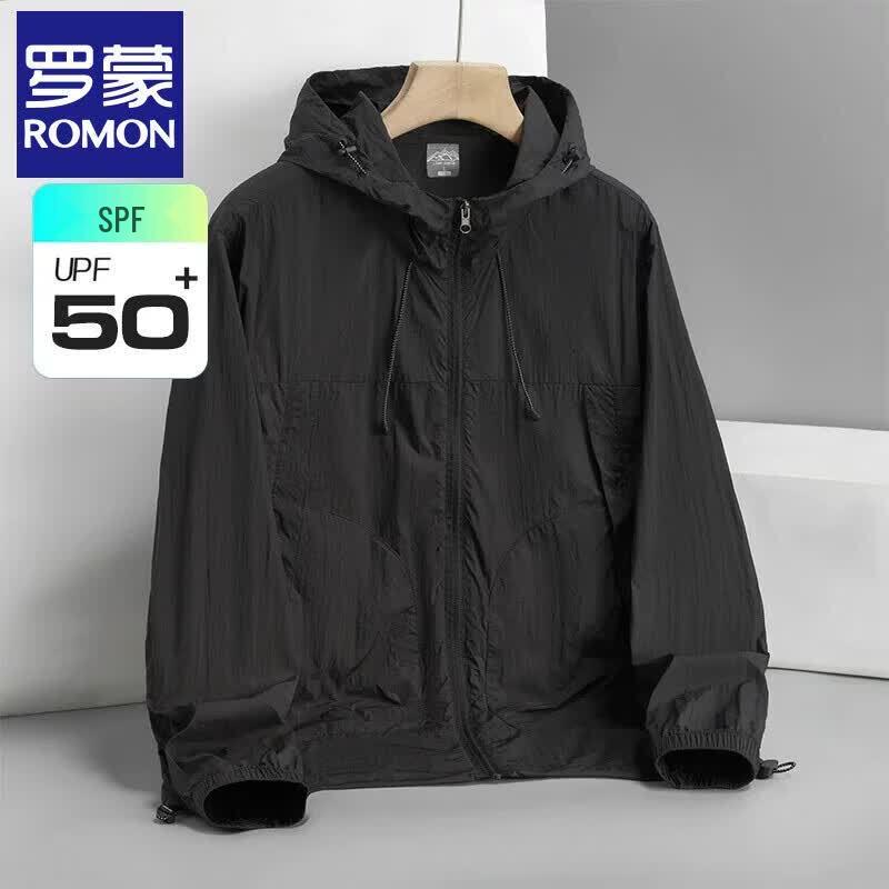 Luomeng Men s UPF50+ Ice Silk Hooded Sun Protection Jacket L