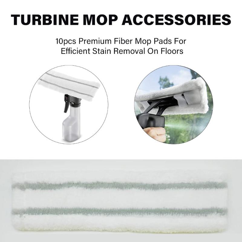 Pack of 10 Replacement Mop Cloths Easy to Install Steam Mop Pad Floor Cleaning Pad Mop Attachments Perfect for Steam Mop