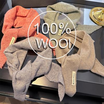 British Korean Triangle Scarf Niche  Wool Triangular Scarf Women Headscarf Knitted Scarf Multi-Functional Warm Knitted Scarf
