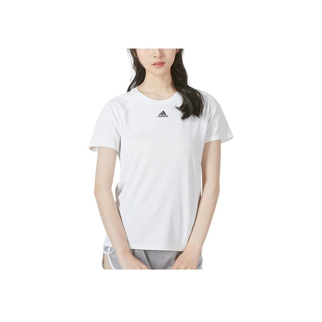 Adidas Heat.Rdy Running T-Shirt With Breathable Crew Neck Women Tops White HI3968