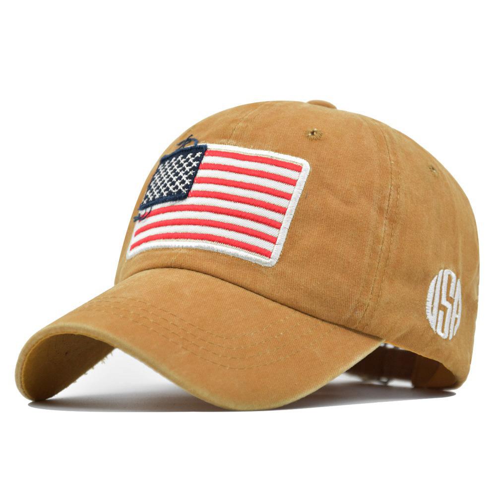 NORTHWOOD American Flag Washed Baseball Cap 3D Embroidered Letter Baseball Cap for Men Women USA Retro Peaked Cap