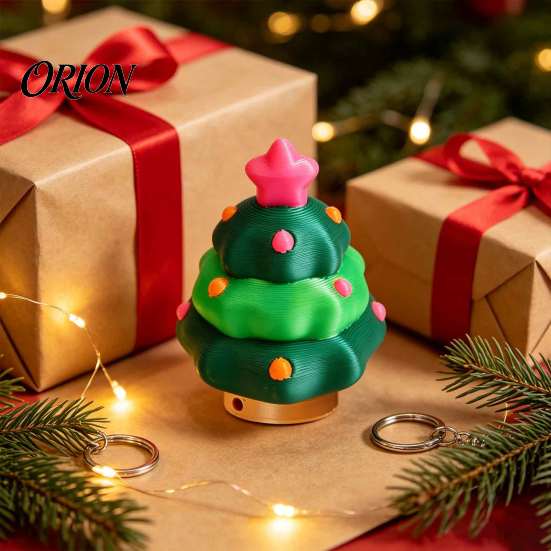 Portable Stress Toy Christmas Tree Fidget Clicker Keychain, 3D Printed Shaped Relief Holiday Party Favors Toy, Sensory Figure Key Ring Accessory