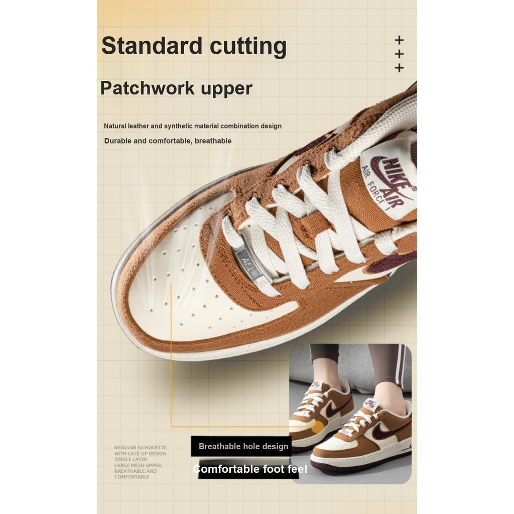 Nike Air Force 1 LV8 GS Balíček čmáranic z poznámkového bloku - Světle hnědá Dětské tenisky Kokosové mléko Guma Tmavě hnědá Burgundská FN4731-200