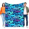 Hammerhead Shark Blanket Soft Flannel Fleece Throw, Ocean Marine Life Animal Pattern Cozy Bed Sofa Lightweight Warm Gift for Kid
