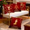 Gilt Red Christmas Design Cushions Pillowcase Polyester Cushion Cover Throw Pillow Pillowcover Home Car Sofa Decor
