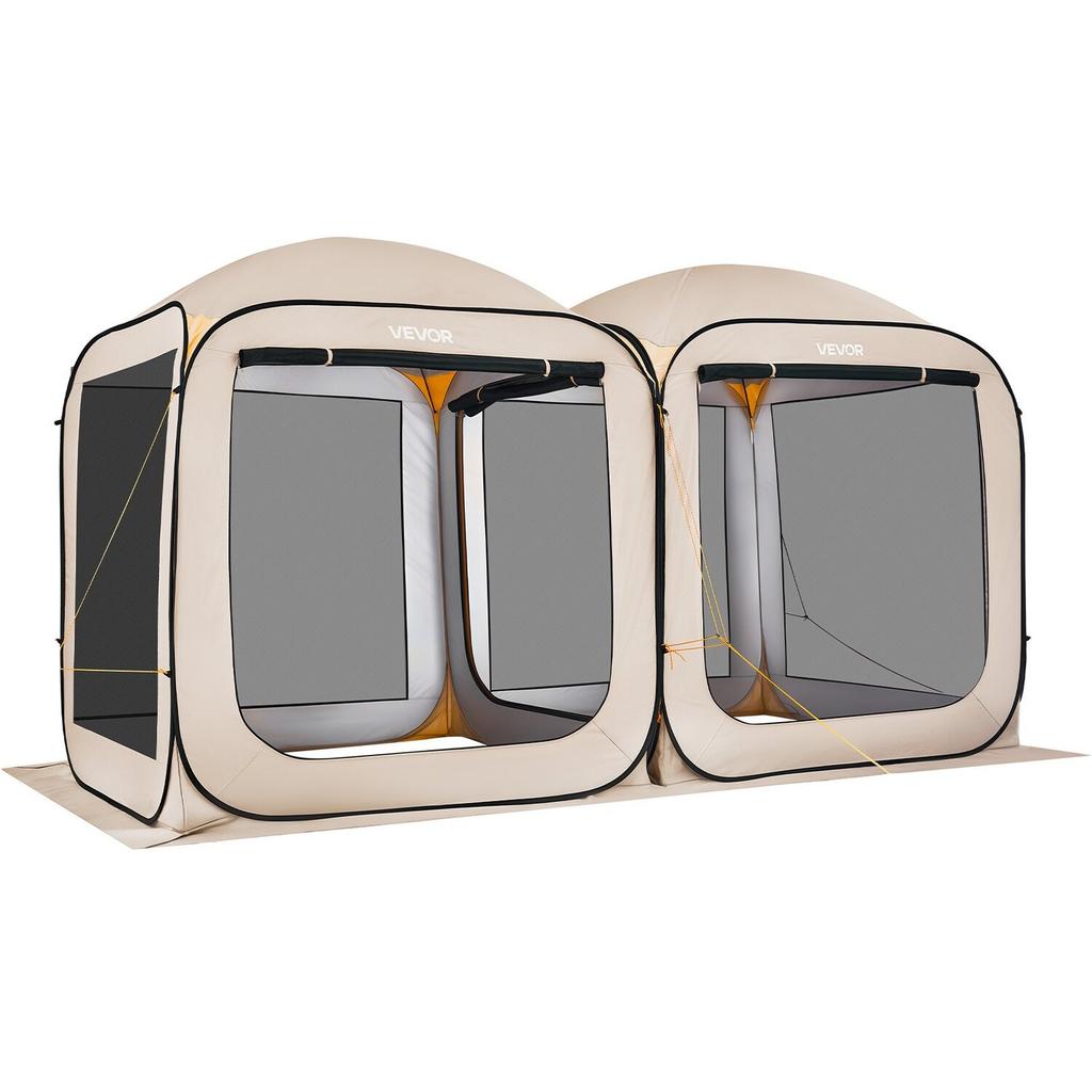 Screen House Tent, 3660 x 1825 x 2200 mm, 2 in 1 Pop Up Screen Tent, Portable Screened in Canopy with Carry Bag, Netting Sides, Ground Stakes, for