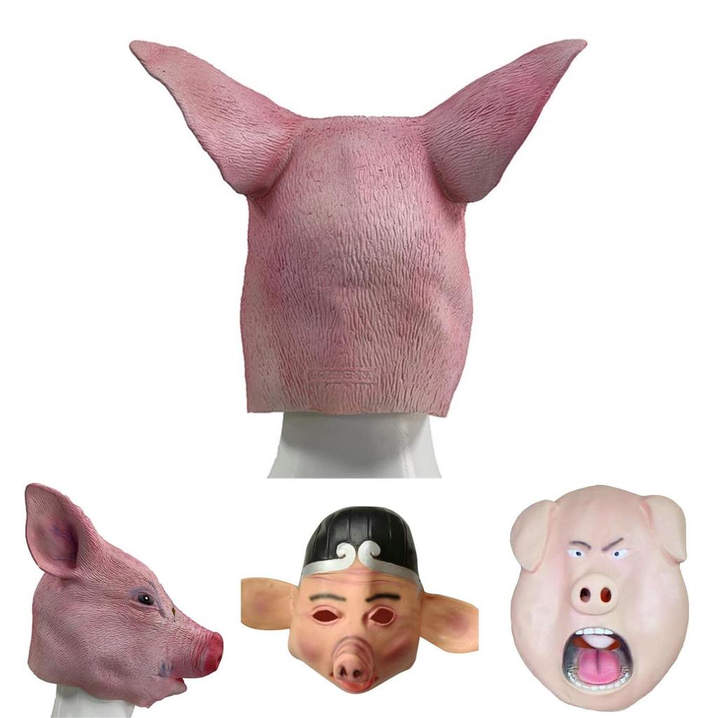 Masque de Cochon Dessin Animé Latex Drôle Accessoire de Costume d'Halloween Pour Cosplay et Fête