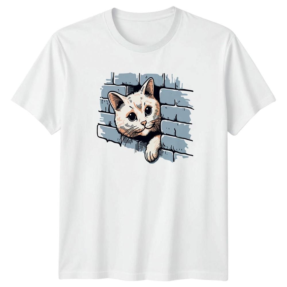 Kitten Peek A Boo Cats Animals Unisexs TShirt Unisexs Graphic Tee S