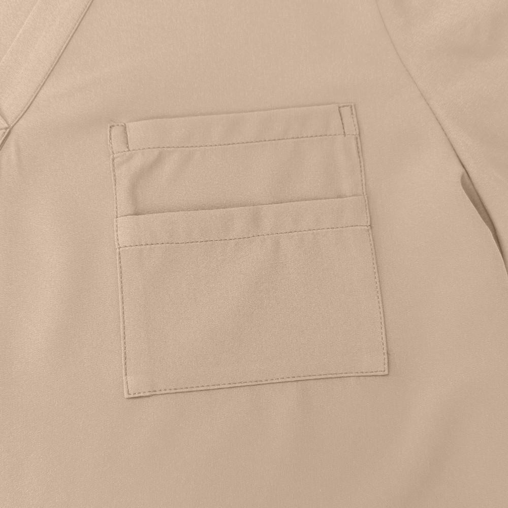 Soild Scrub Working Uniform Suit For Men's Cross V-Neck Short Sleeve Fun T-Shirts Workwear Tee With Pockets