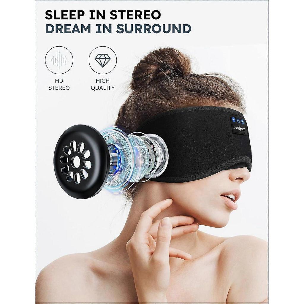 2026 Neuestes Modell Schlaf-Kopfhörer, Bluetooth 5.4 Schlafmasken-Kopfband-Kopfhörer Schlaf-Augenmaske, Kabellose Musik-Ohrstöpsel-Kopfhörer mit