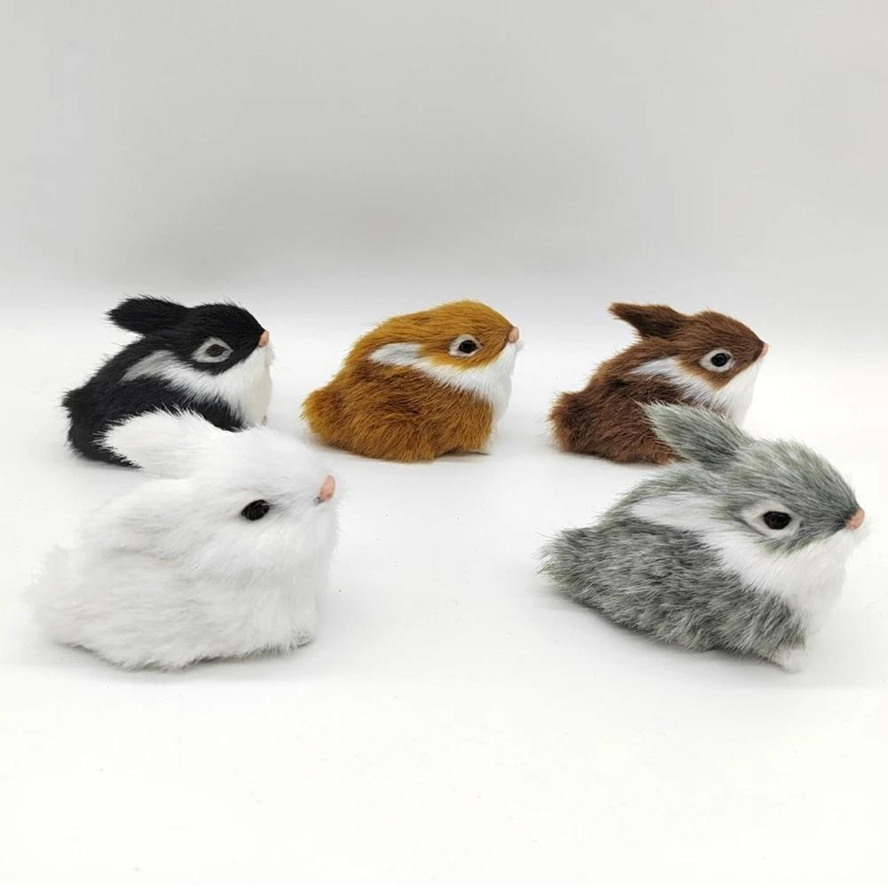 Simulation Plush Action Figures Kids Gift Simulation Rabbit Squatting Model Home DIY Decoration Rabbit Model Rabbits Decoration