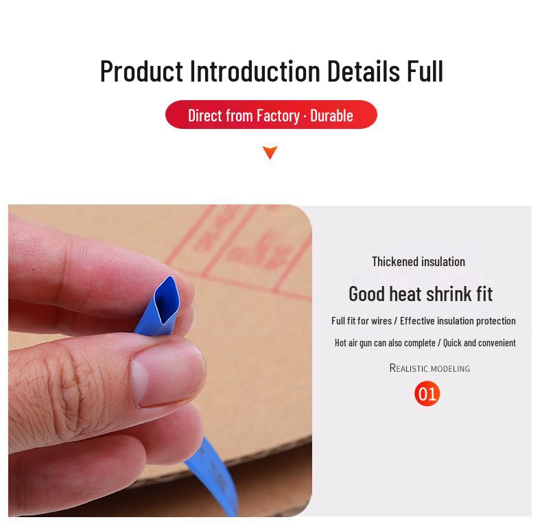 Five-Color Thickened Heat Shrink Tubing: Waterproof Wire Protection Sleeve for Low Voltage Cables