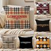 Brand L-Longines Cushion Cover Silky Short Plush Sofa Pillow Cover Hidden Zipper Soft Dustproof Case for Home Decor